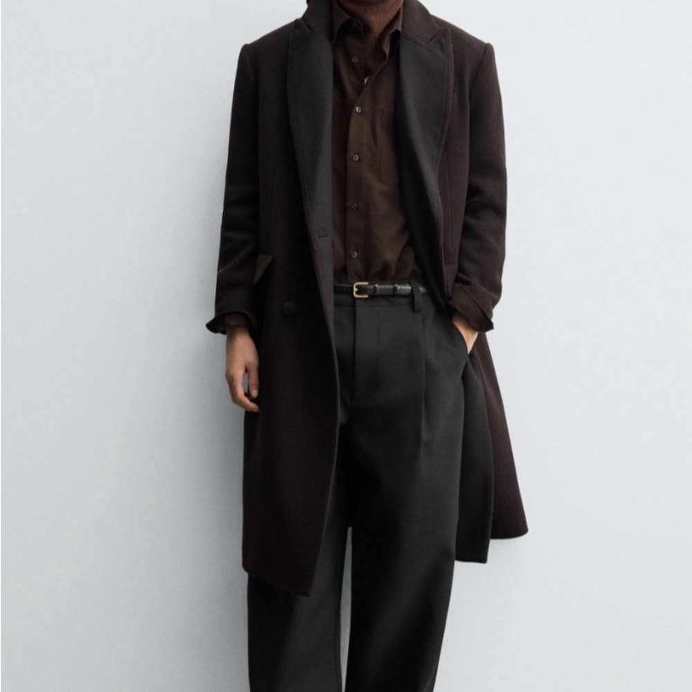Zara Men's Dark Brown Pea Coat